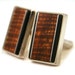 Cufflinks - Curly Old Growth Hawaiian Koa with Aluminum and Ebony Accents in Sterling Silver Bezel (CL-468)