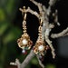 Freshwater pearl and garnet earrings - Pearl garnet crystal beaded gold earrings - Splendor Moon