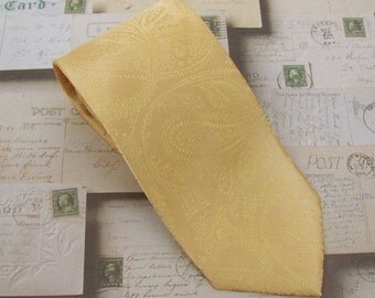 Necktie Dusty Gold Paisley Mens Tie