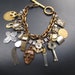 All Hallow's Eve - Creepy Chunky Charm Bracelet with Skeleton Keys, Skull, Compass and Vintage Charms by DanielleRoseBean
