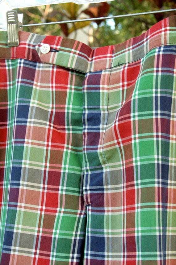 Sansabelt Vintage Golf Pants red plaid holiday plaid by gumbygirl
