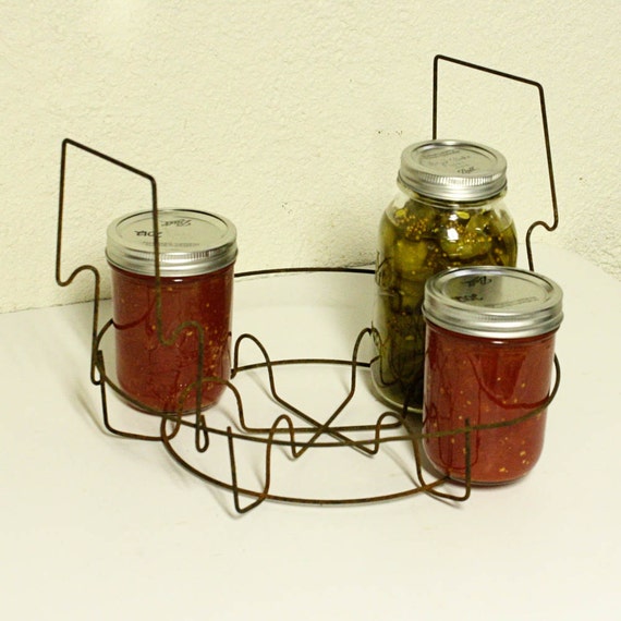 Vintage wire basket canning jar holder jar boiler