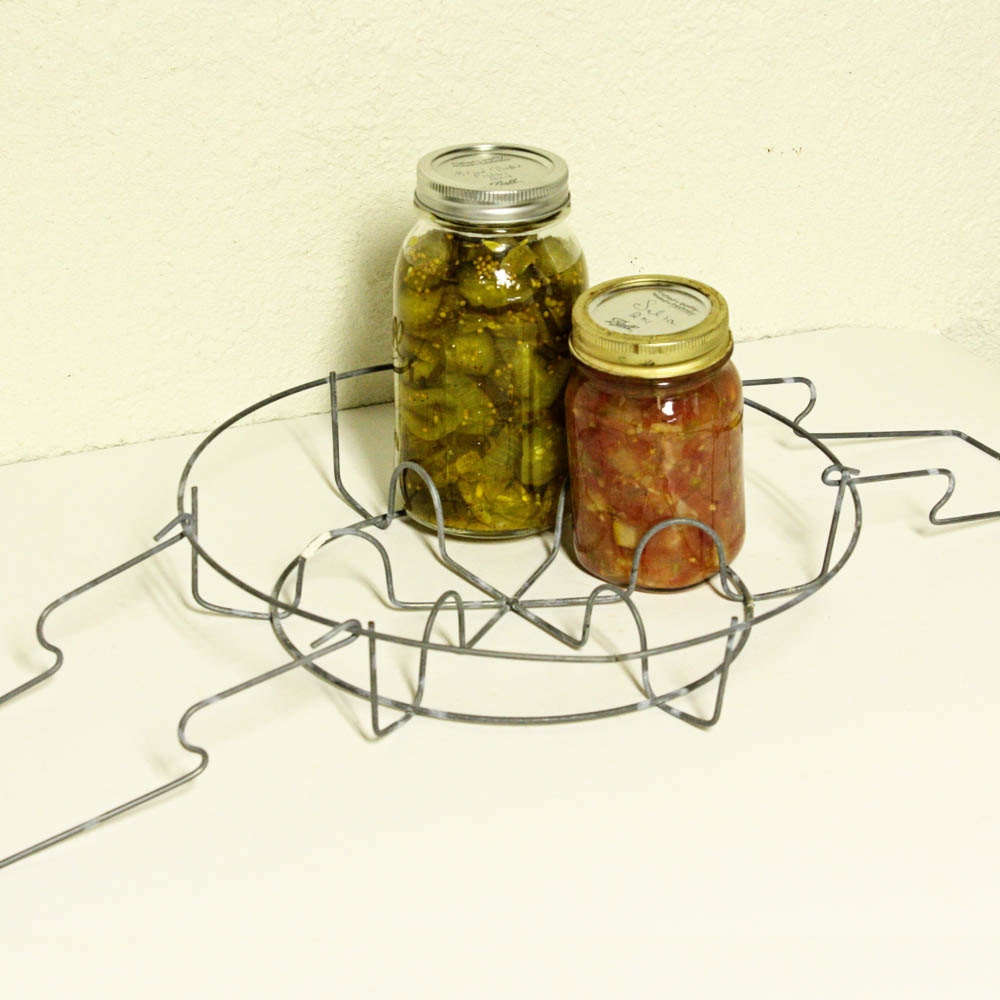 Vintage wire basket canning jar holder jar boiler