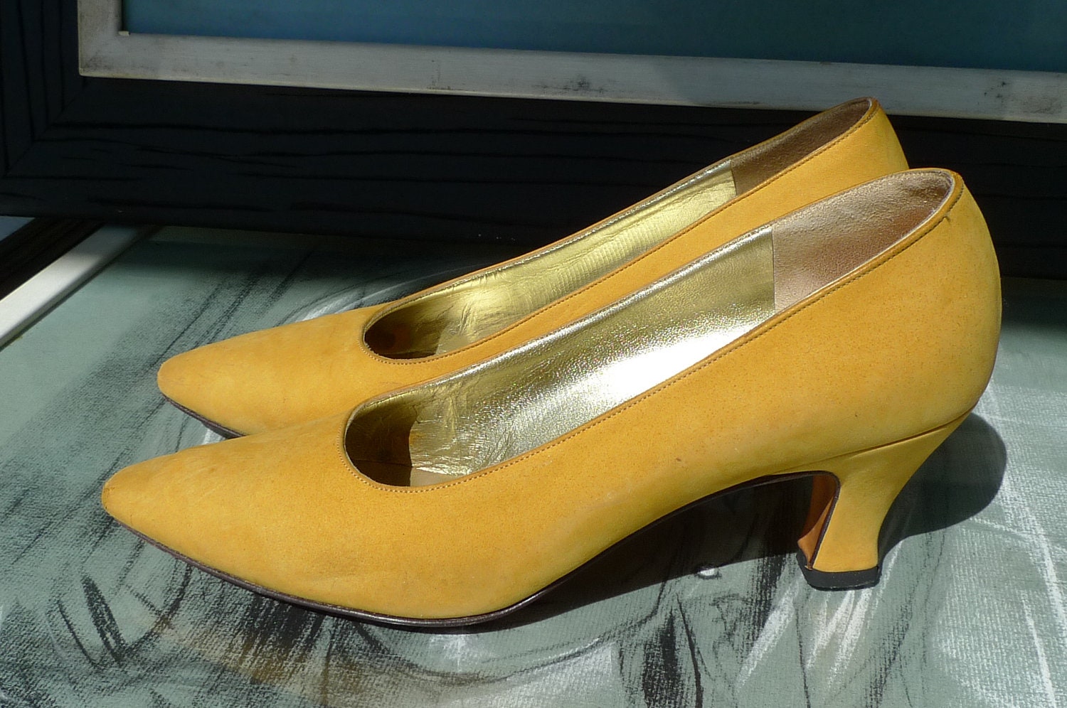 vintage designer shoes yellow soft leather bruno by cozystudio