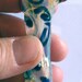 Glass Chillum with Silver Fuming and Cobalt Blue Bumps 3" long Free Shipping