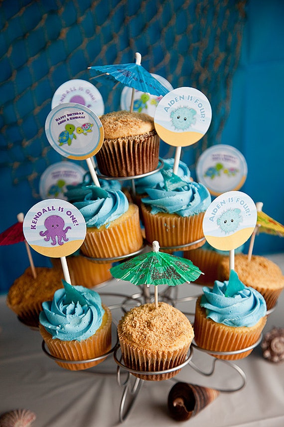 Set of 12 Under the Sea Cupcake Toppers Il_570xn