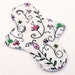 Reusable Cloth Menstrual Pad with wings and PUL - LIGHT FLOW pantyliner - Swirling Floral - Cotton Woven Print