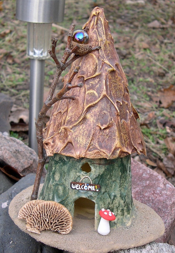 Fairies Fairy House Garden Decor indoor outdoor OOAK hand made