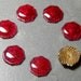Vintage Art Deco Ruby Octagon Glass Tile/Cabochons 12mm (12)
