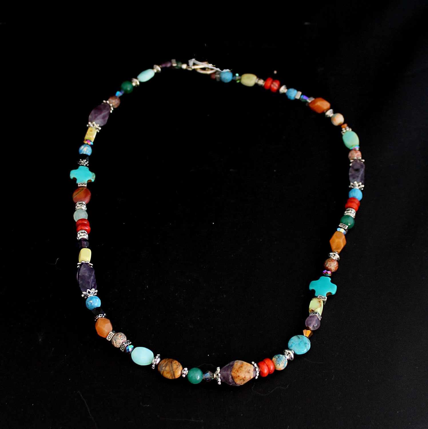 Multi Colored Semi Precious Stone Necklace