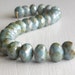 25 Opaque Blue Picasso Luster 6x8mm Rondelles - Czech Glass Beads