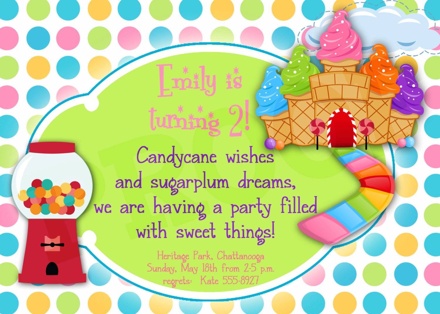 Candyland Invitations Printable 7