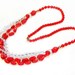 Vintage Red Glass Bead Necklace
