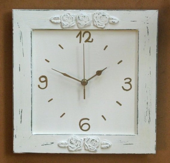 Cream Shabby Chic wall Decor Wall Clock