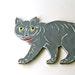 Vintage Hand Made Wood Halloween Cat Silhouette, Vintage Folk Art Silhouette Cat Ornament