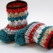 Baby Booties Mukluk or Granny Booties Teal Rouge Beige 6 to 12 months OOAK