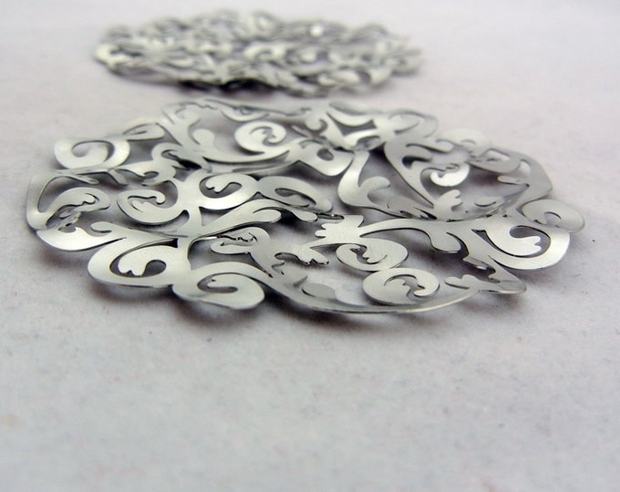 Pair of Large Round Curly Cut-out Drop Charms