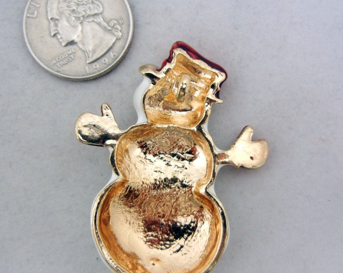 Large Gold-tone Snowman Pendant