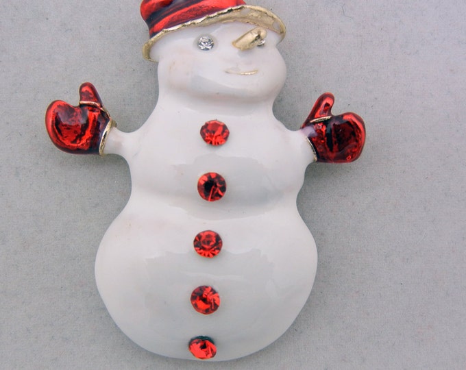 Large Gold-tone Snowman Pendant