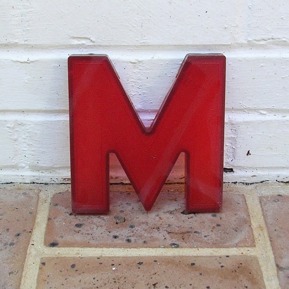 Vintage Letter M Vintage Marquee Letter M Hard Red Plastic M