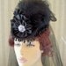 Mini Riding Hat Steampunk Hat Mini Top Hat Halloween Hat Lolita Civil War Derby Ostrich Feathers Ribbon-Halloween-Victorian Hat-Black-Hat