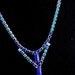 Vintage Refurbished Rhinestones Choker Necklace Blue Ombre E2