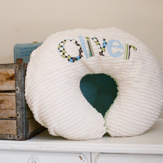 Items similar to Monogrammed Nursing Pillow Cover in RIVER