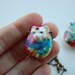Watercolour Cat Amulet - Beautiful Kitty - Necklace Pendant - Bright Colours - Pop - ETTE - OOAK