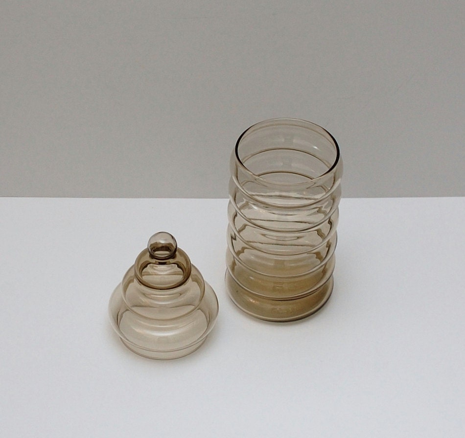 Vintage Jacob Bang Holmegaard Primula Glass Canister Jar