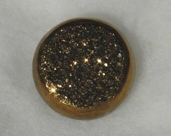 Gold Titanium Druzy round cab, 16.95 carats, 18.2mm 096-17-014