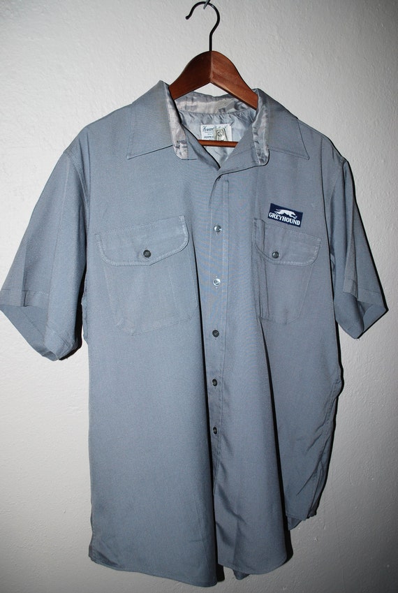 Vintage Greyhound Bus Driver Uniform Shirt by CampyClassics