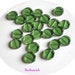 Green Flat Disc Beads Pressed Glass