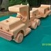 Wooden toys Tractor Lowboy Trailer 6 Logs oak & Walnut Heirloom Quality Beautifully finished natural beeswax