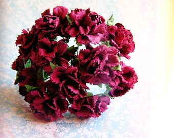 Merlot Peonies Vintage style Millinery Flower Bouquet - for decorating, gift wrapping, weddings, party supply, holiday