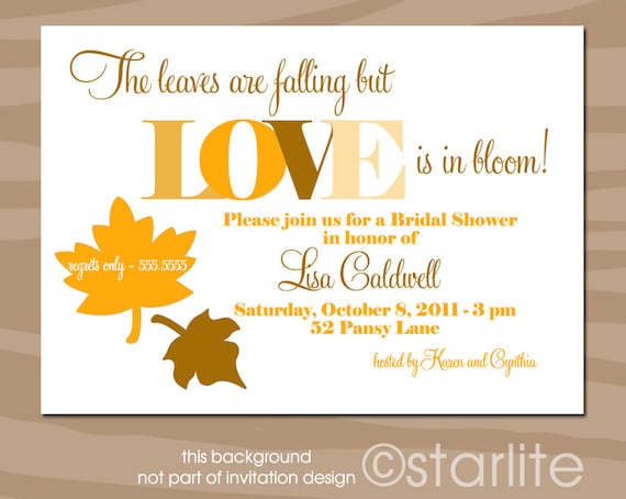 Fall Themed Wedding Shower Invitations 6