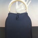Sweet 50's Navy Blue Purse with White Pearllized handle and Matching Clasp by Edwards Bags LTD