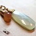 Blue Chalcedony Necklace Peach Moonstone Necklace Wire Wrapped Pendant Gold Blue Gemstone Necklace Fall Fashion Jewelry