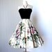 vintage 1950's dress skirt ...absolutely stunning BEADED FLORAL vat dyes full circle pin-up party cocktail skirt