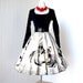 vintage 1950's style dress ...amazing designer BONNIE STRAUSS screened mexican ROOSTERS novelty print full circle skirt pin-up dress