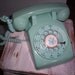 Vintage Aqua Rotary Dial Telephone