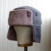 Mens or womens trapper hat in blue tweed: mens wool hat, womens wool hat - medium