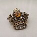 Topaz Pearl Crown vintage brooch pin