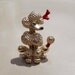 Vintage Poodle Brooch Gold and red