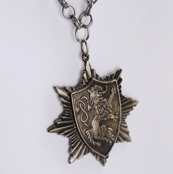 Vintage Shield Pendant Necklace Harry Potter Style Griffin