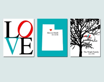 Lovebird Wedding Tree 8x10 Customizable Print Choose by Tessyla