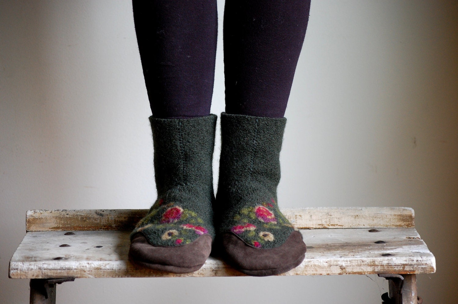 mukluks wool slipper socks with leather sole