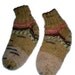 Baby Socks - Hand Knit Tan Striped Baby Socks