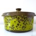 Hanova of Pasadena Green Lava Enamelware Casserole Pot