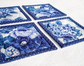 Quilted Blue Roses