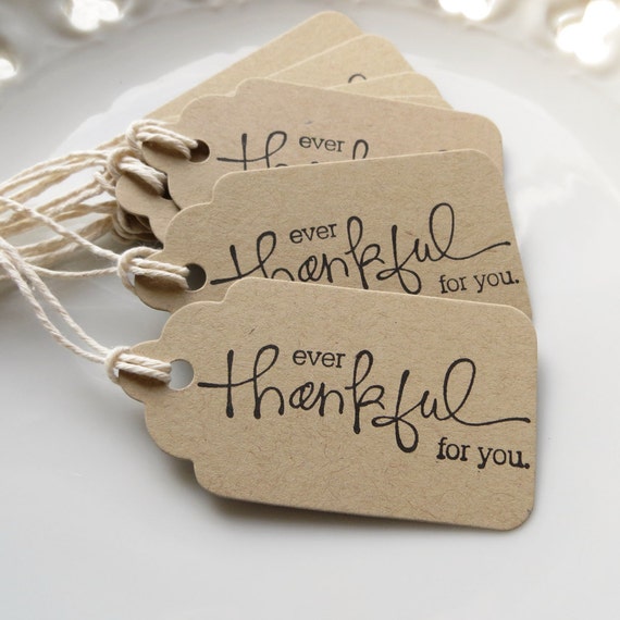 Thankful for You Tags Gift Favor Tag Set of 8 Custom